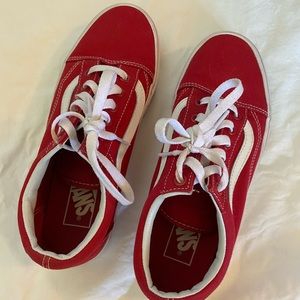 Red Old Skool Vans 6.5